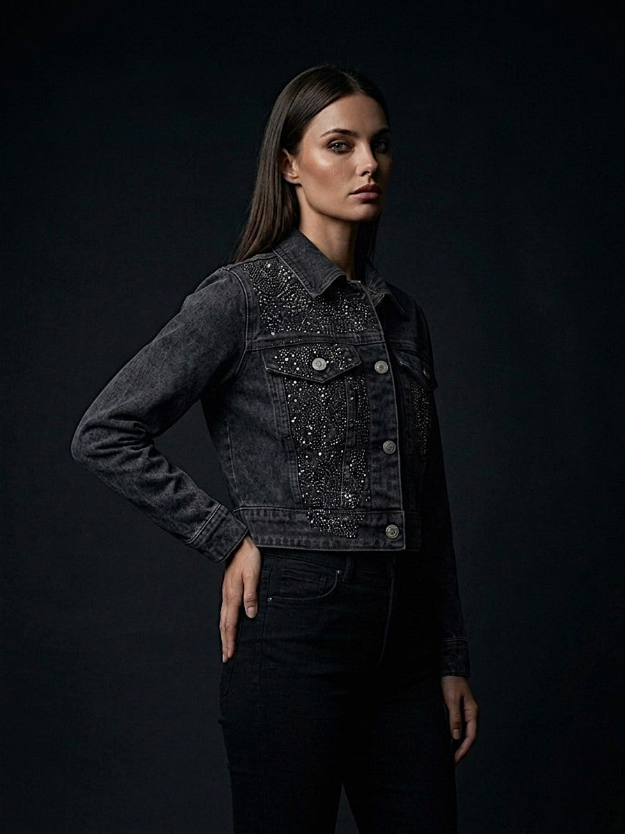 FLOWERS DENIM JACKET - ALTEREGO