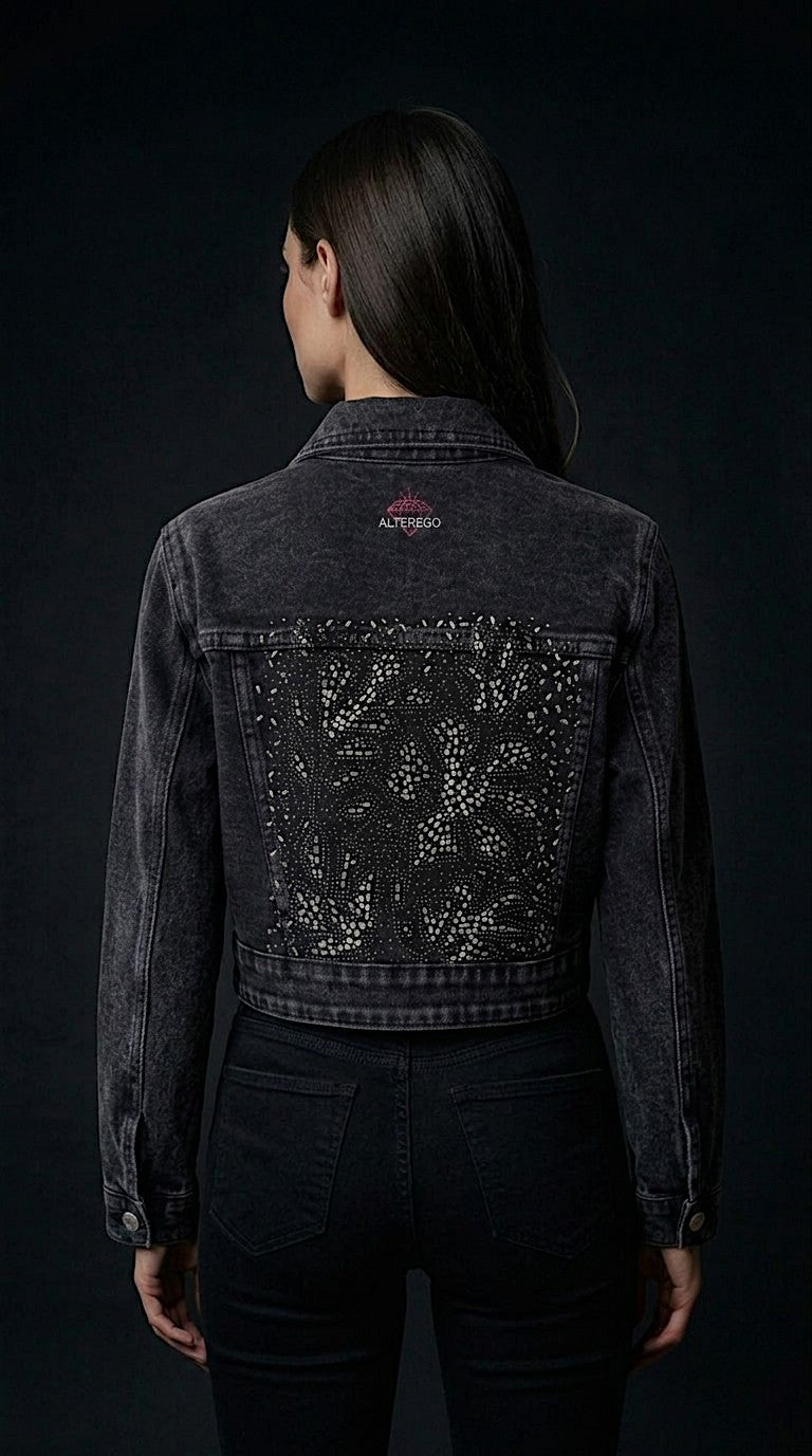 FLOWERS DENIM JACKET - ALTEREGO