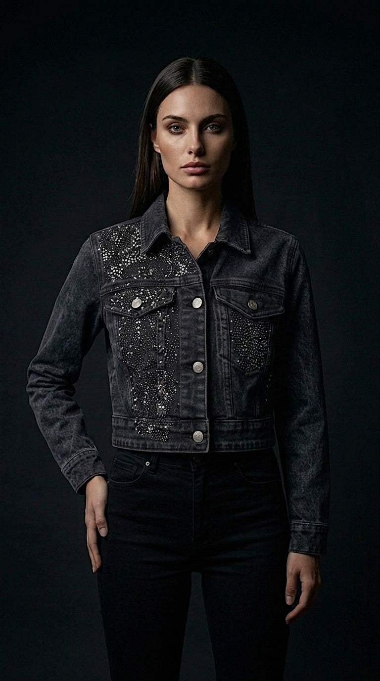 FLOWERS DENIM JACKET - ALTEREGO