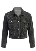 FLOWERS DENIM JACKET - ALTEREGO