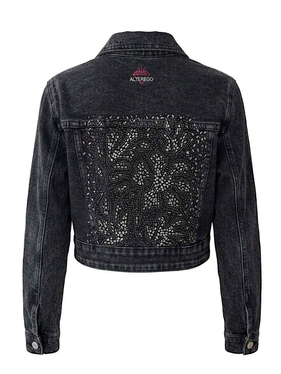 FLOWERS DENIM JACKET - ALTEREGO